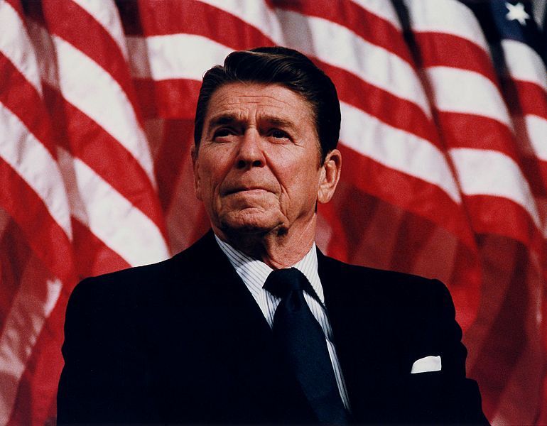 De Amerikaanse president Ronald Reagan in 1982. © U.S. National Archives